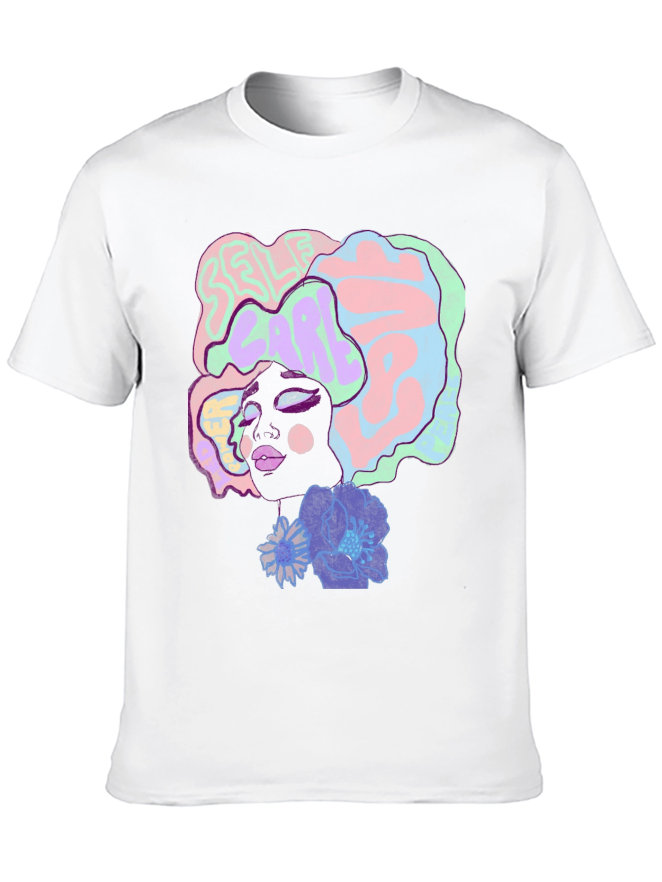 Artistic Afro Woman Graphic Tee - Black