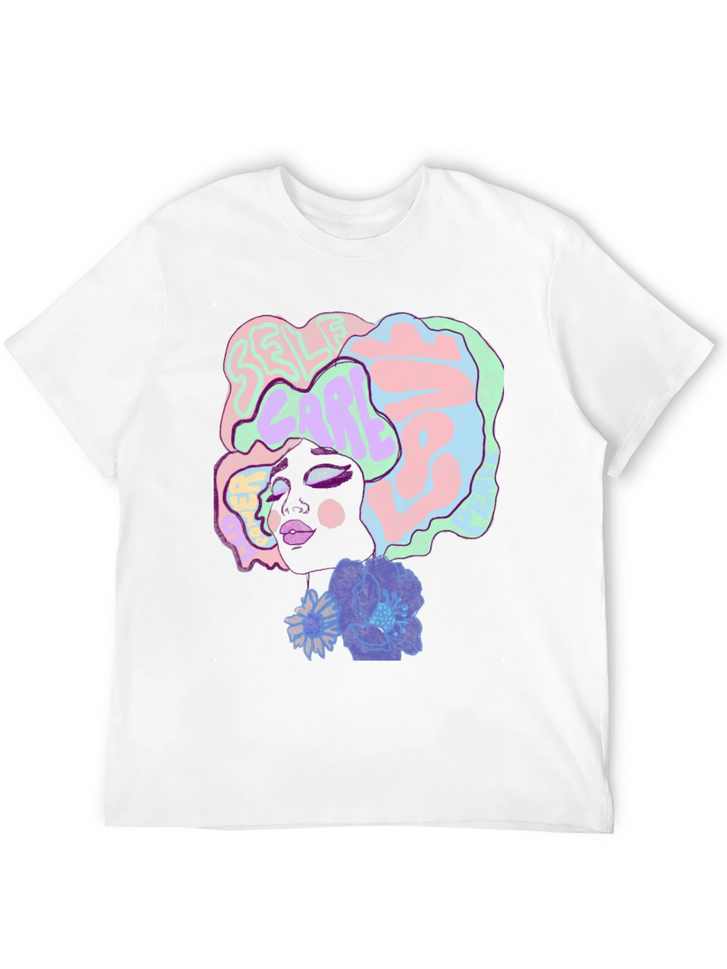 Artistic Afro Woman Graphic Tee - Black