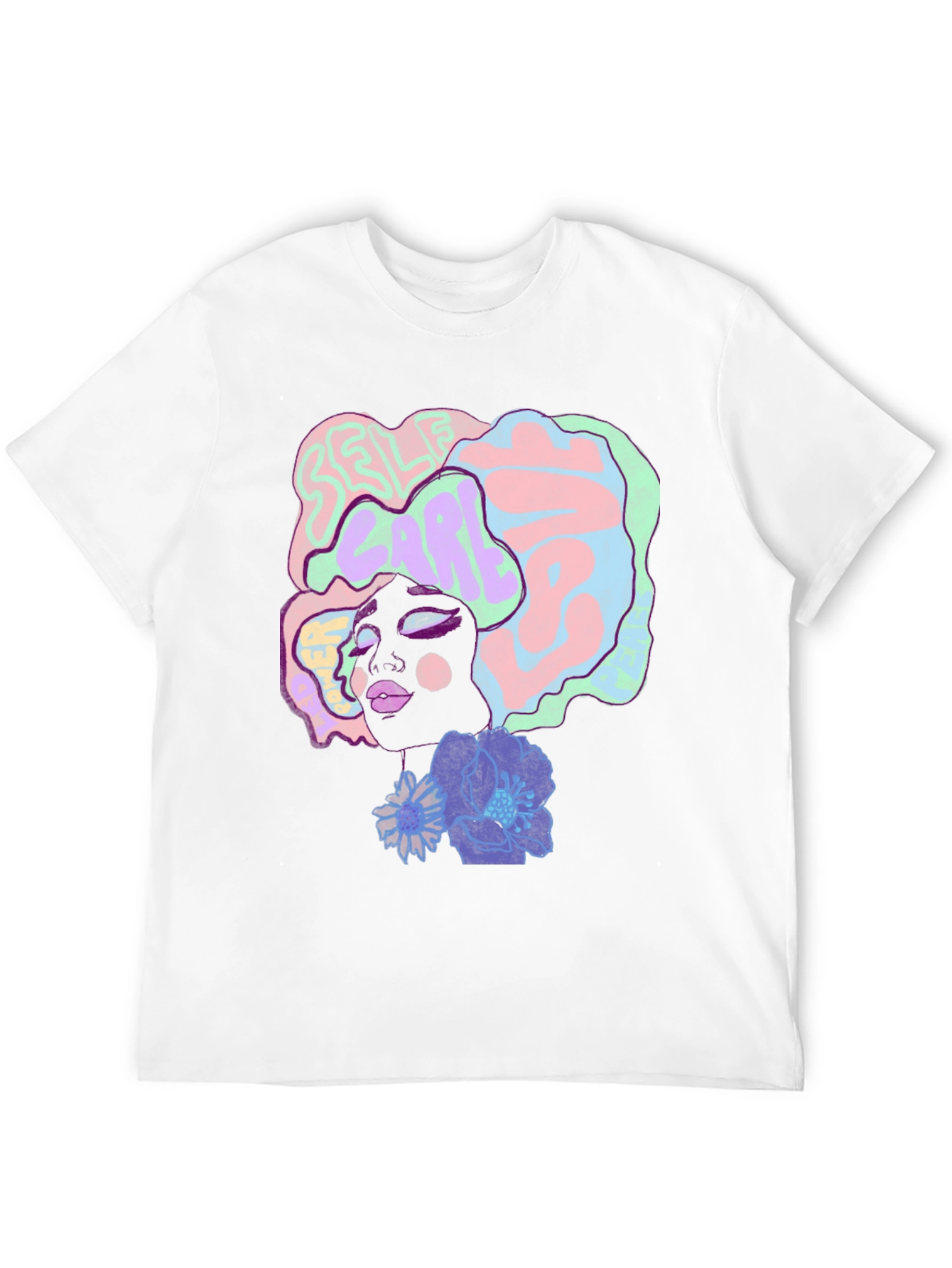 Artistic Afro Woman Graphic Tee - Black