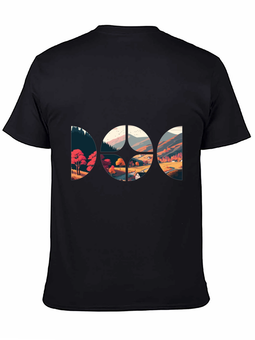 Scenic Landscape Graphic Black T-Shirt