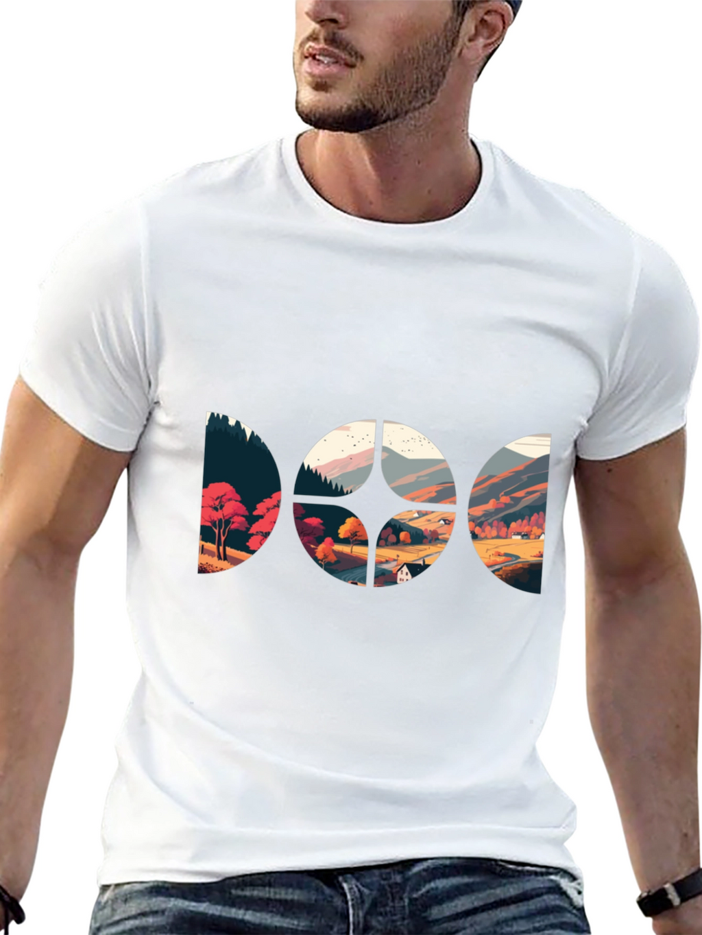 Scenic Landscape Graphic Black T-Shirt