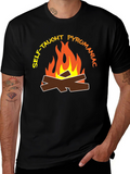 Self-Taught Pyromaniac Fire Graphic T-Shirt