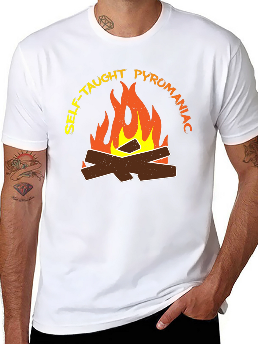 Self-Taught Pyromaniac Fire Graphic T-Shirt