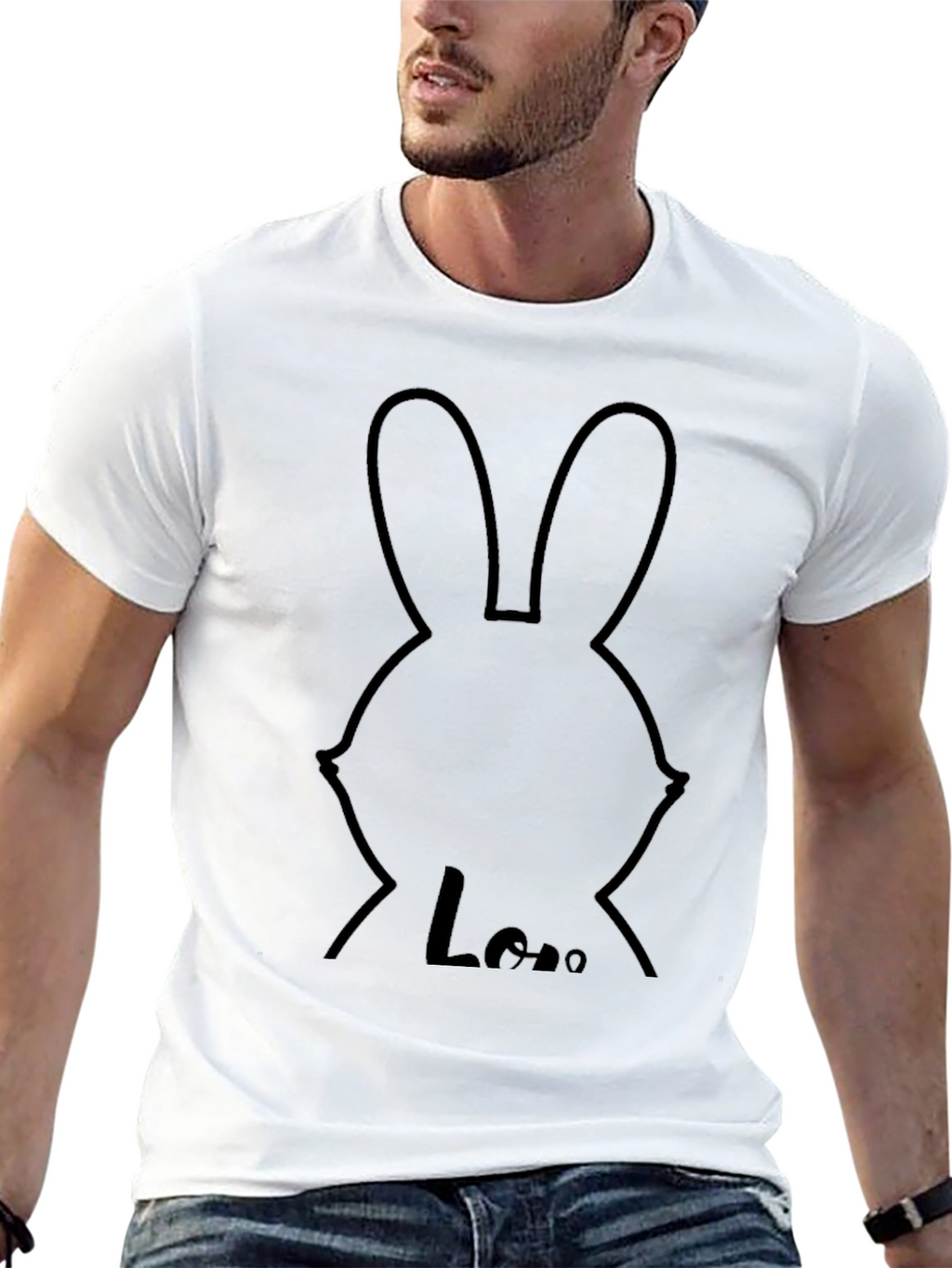 Black Bunny Love T-Shirt - Graphic Tee