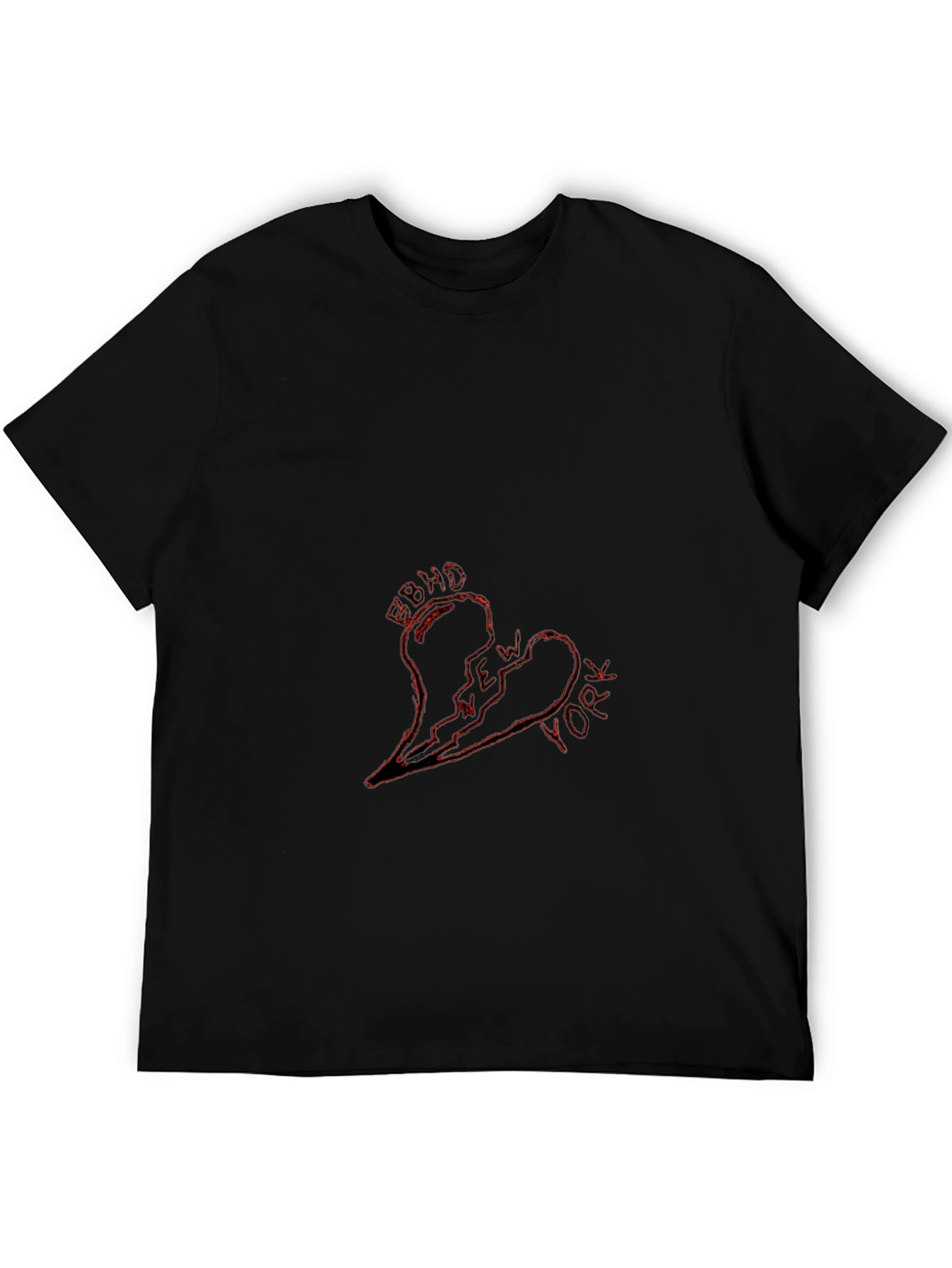 Broken Heart Graphic Tee - Mens Black T-Shirt
