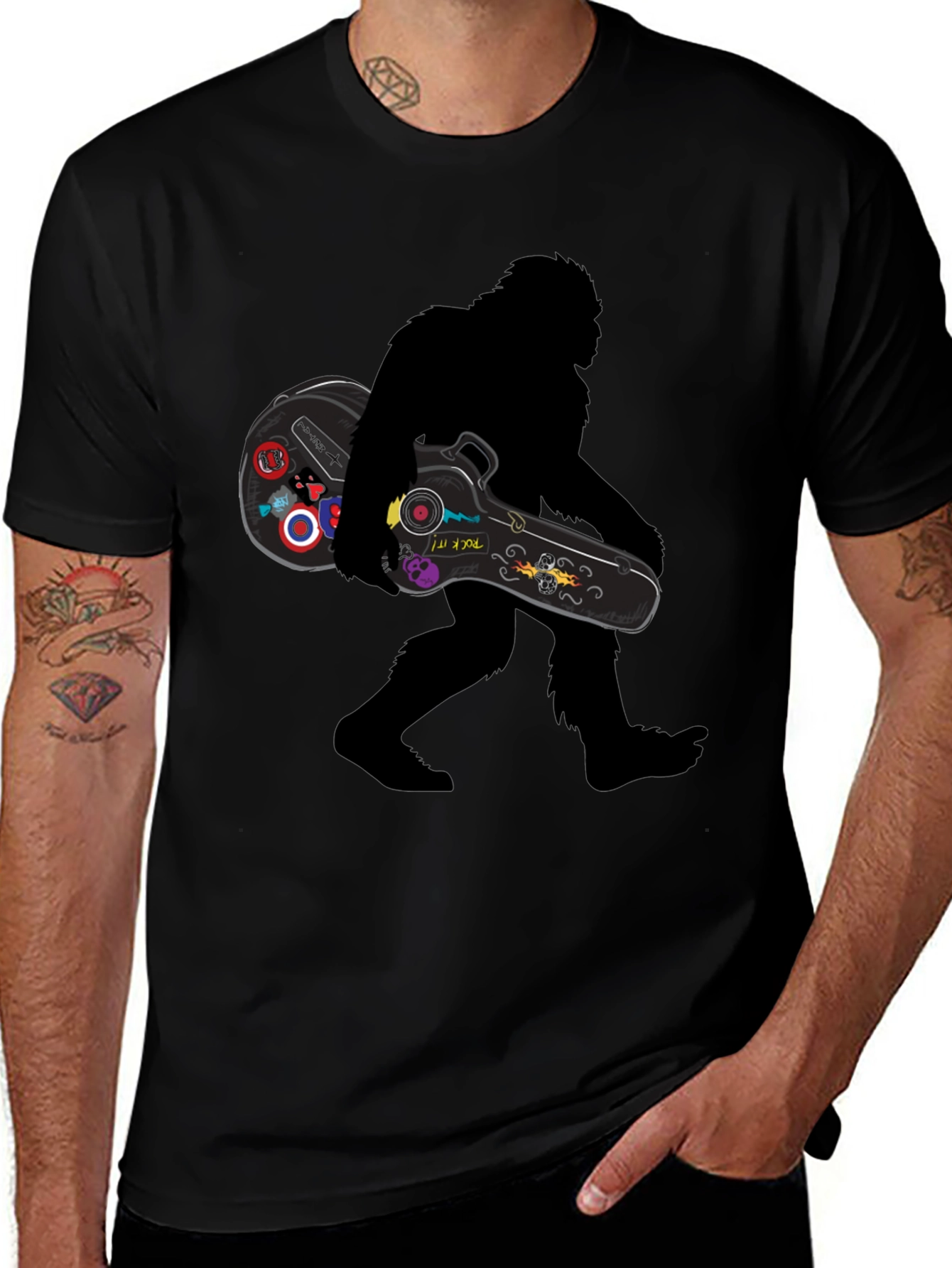 Sasquatch Guitarist Graphic Tee