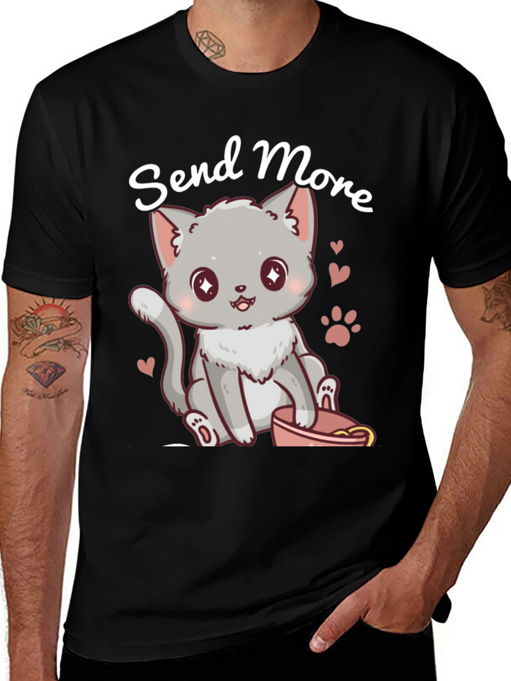 Cute Cat Send More T-Shirt