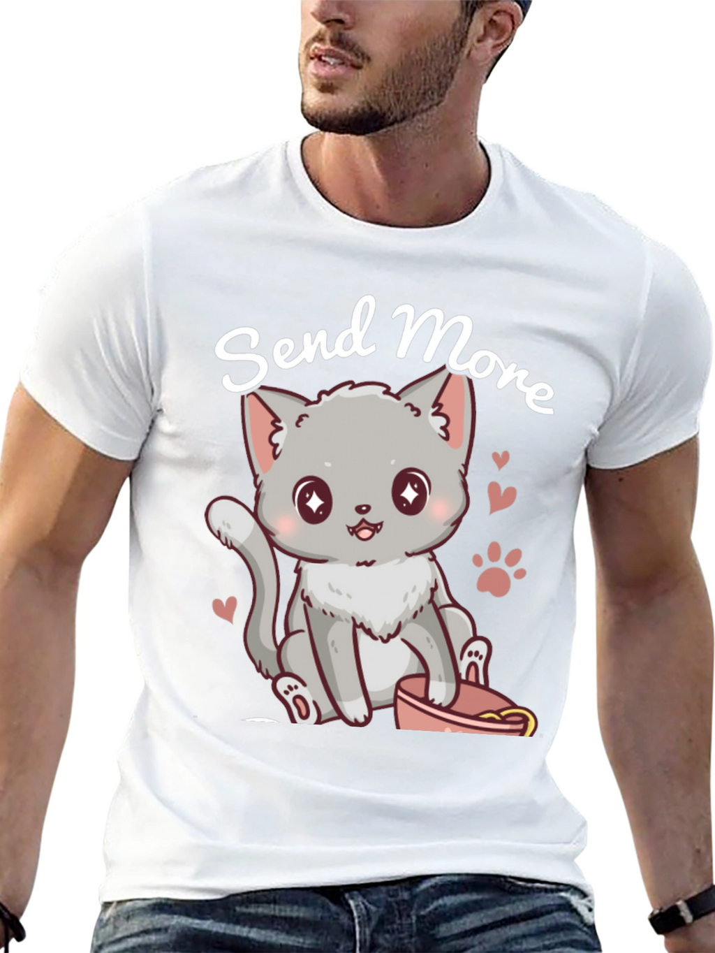Cute Cat Send More T-Shirt