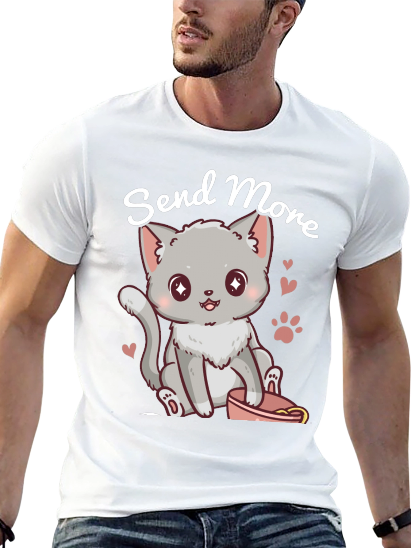 Cute Cat Send More T-Shirt