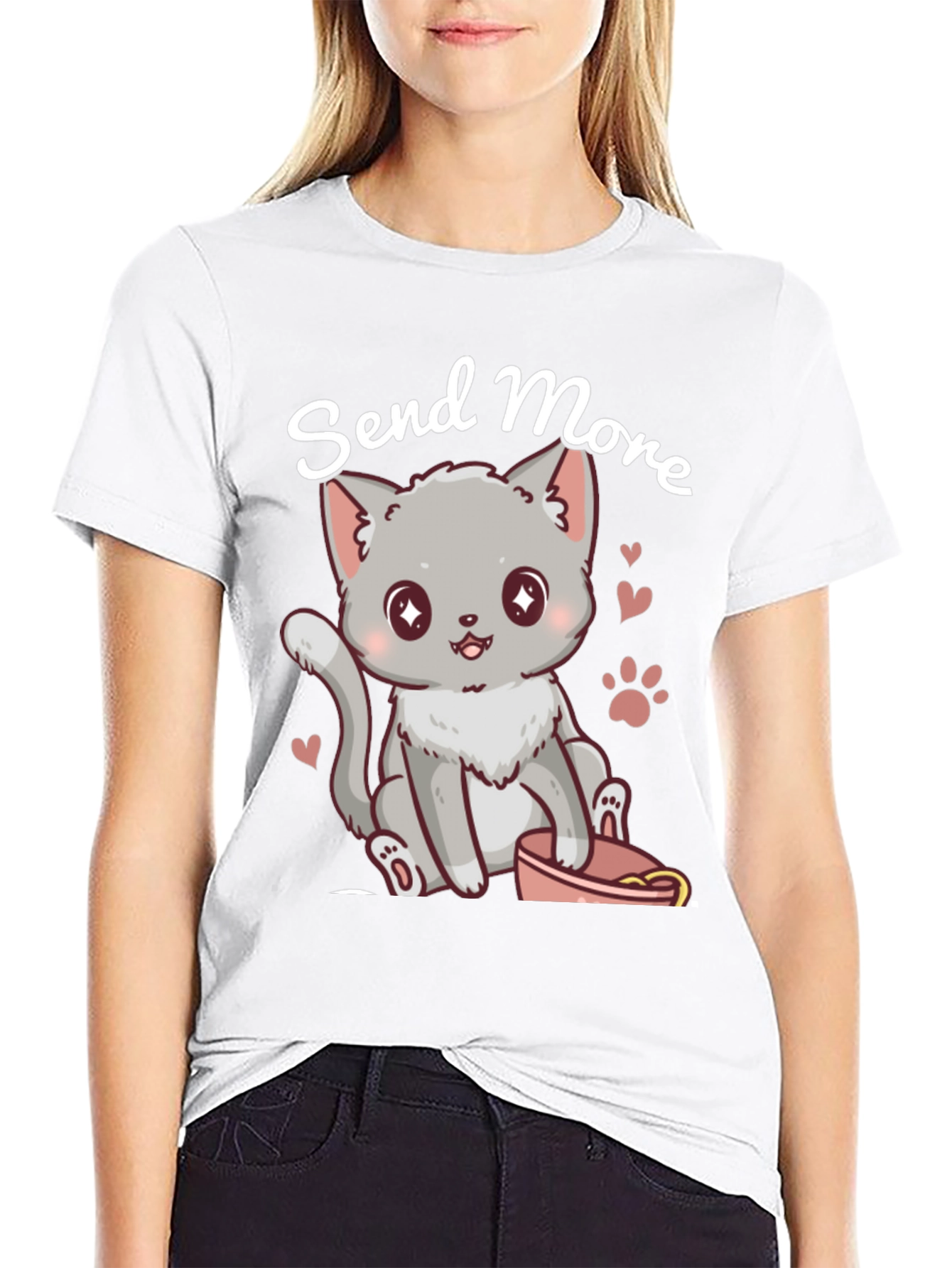 Cute Cat Send More T-Shirt