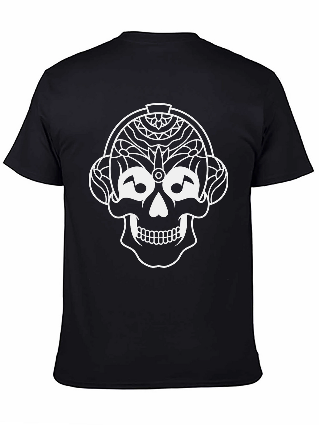 Skull Headphones Graphic Tee - Black