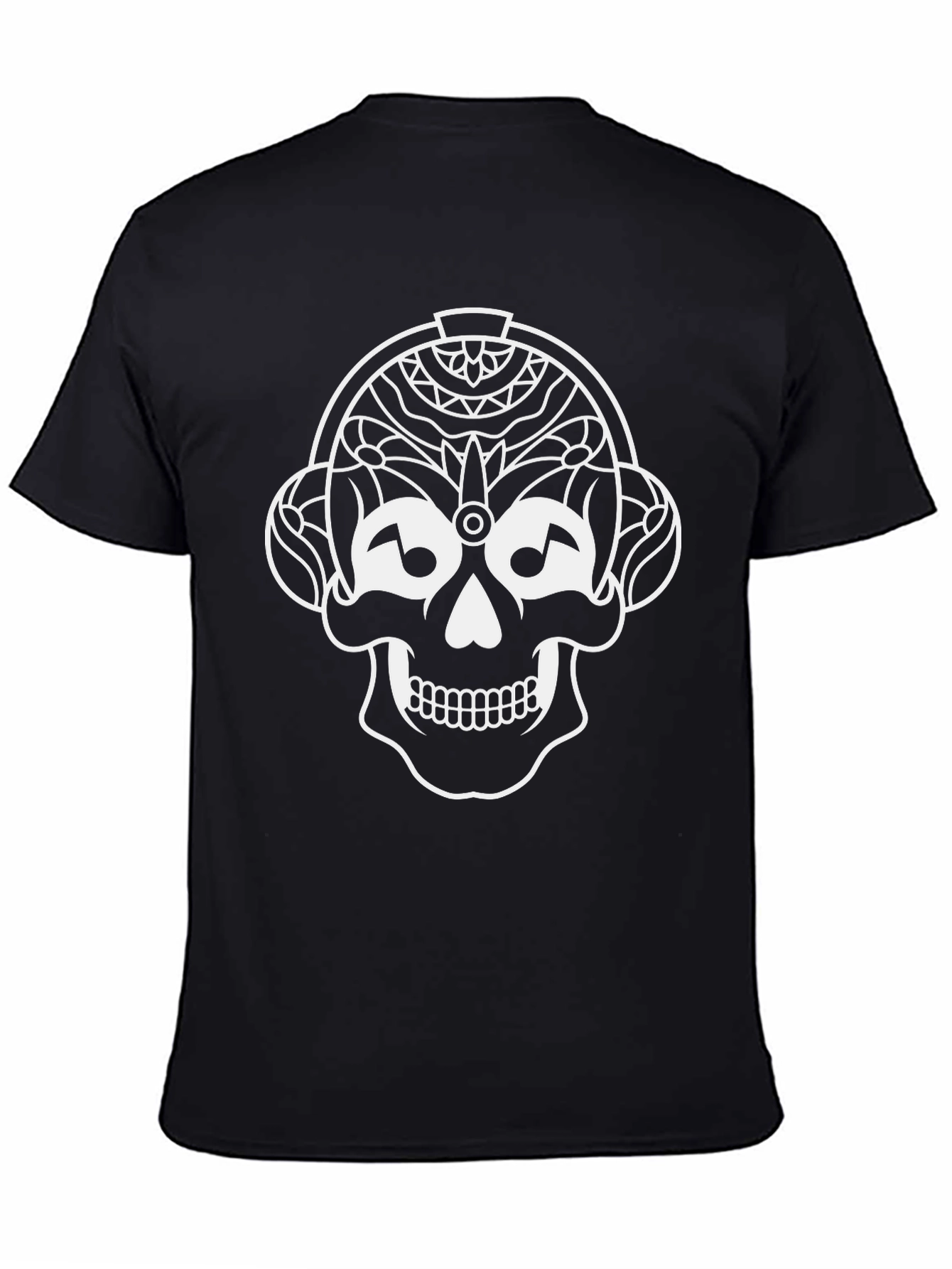 Skull Headphones Graphic Tee - Black