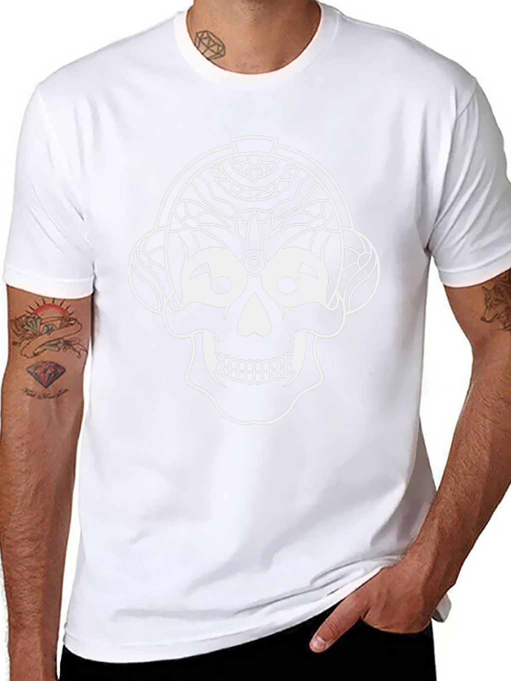 Skull Headphones Graphic Tee - Black