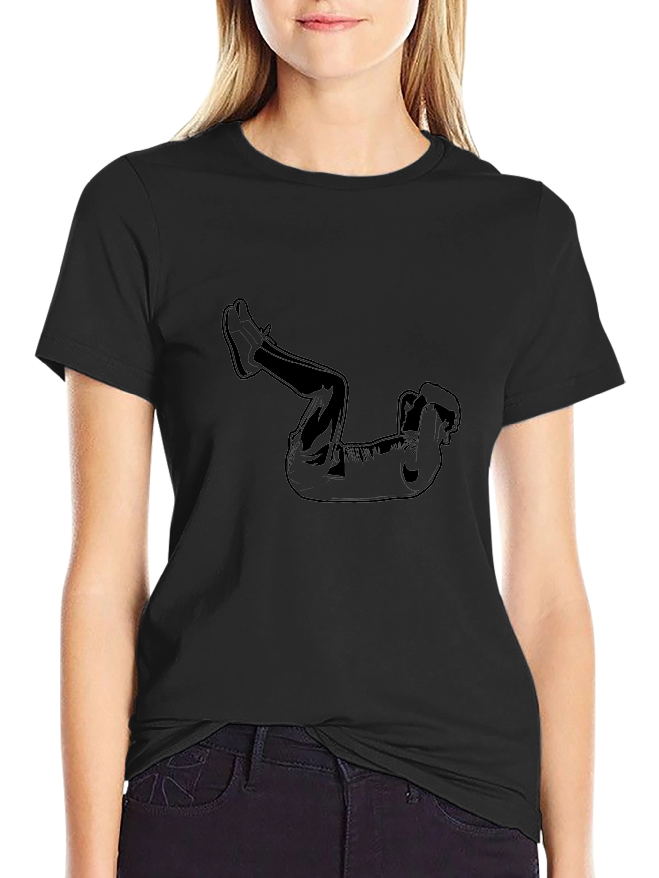 Mens Black Graphic Tee - Workout Silhouette