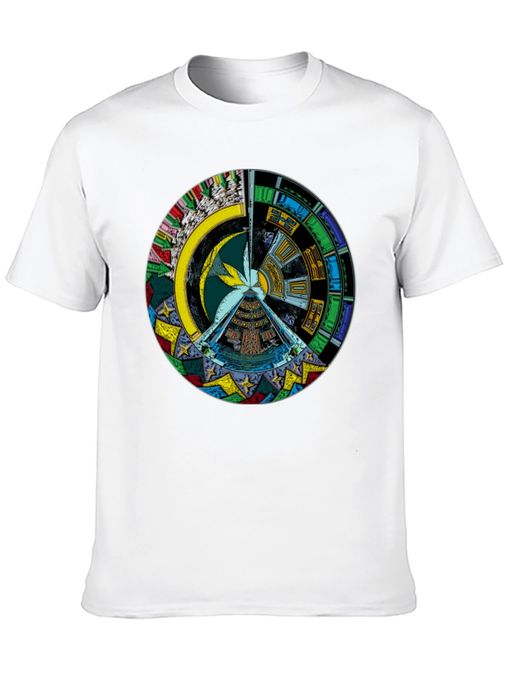 Artistic Geometric Design Black T-Shirt