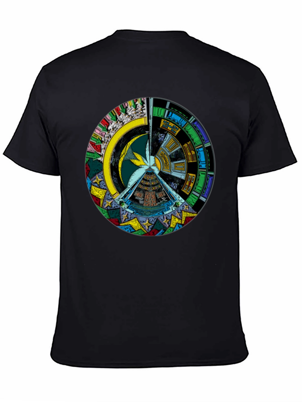 Artistic Geometric Design Black T-Shirt