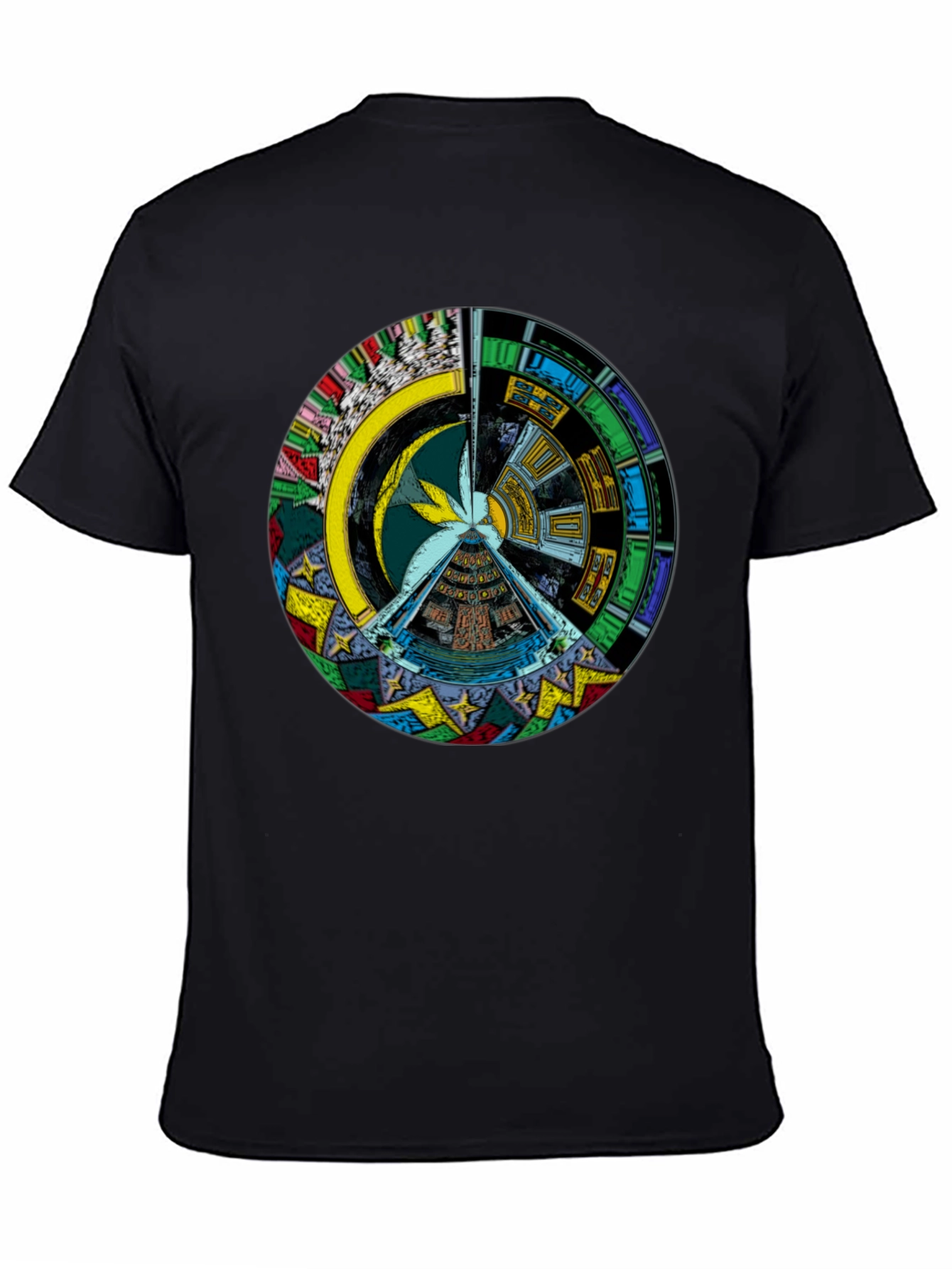 Artistic Geometric Design Black T-Shirt