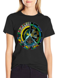 Artistic Geometric Design Black T-Shirt