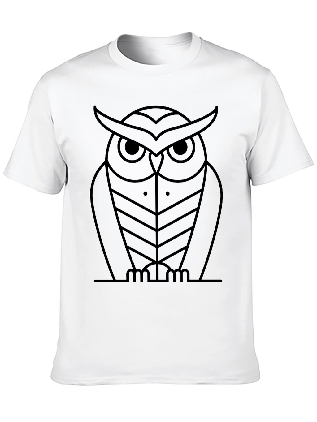 Modern Geometric Owl Graphic Black T-Shirt
