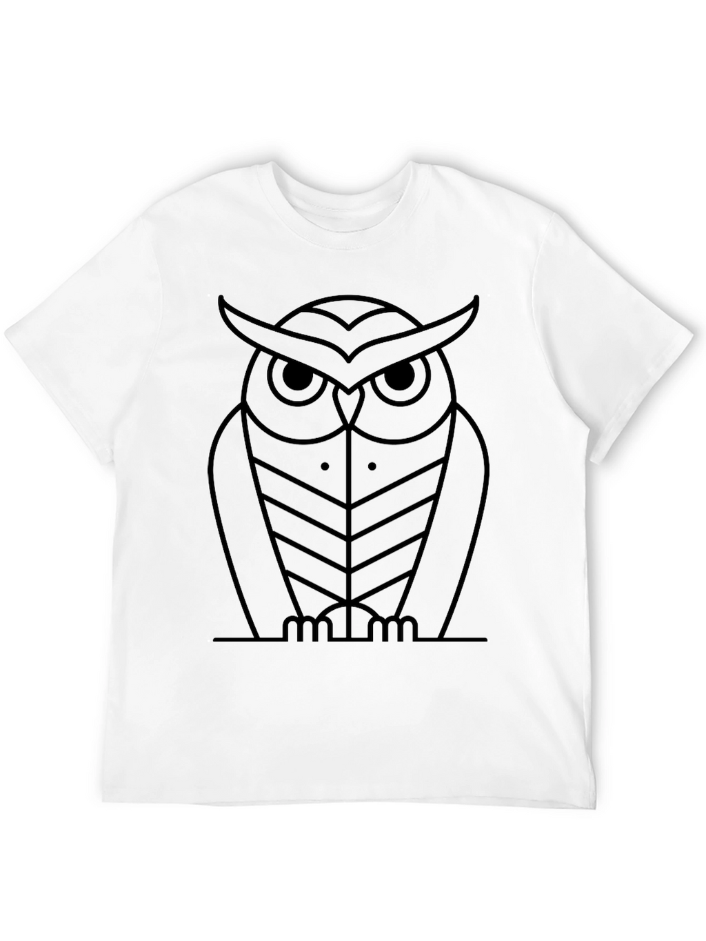 Modern Geometric Owl Graphic Black T-Shirt