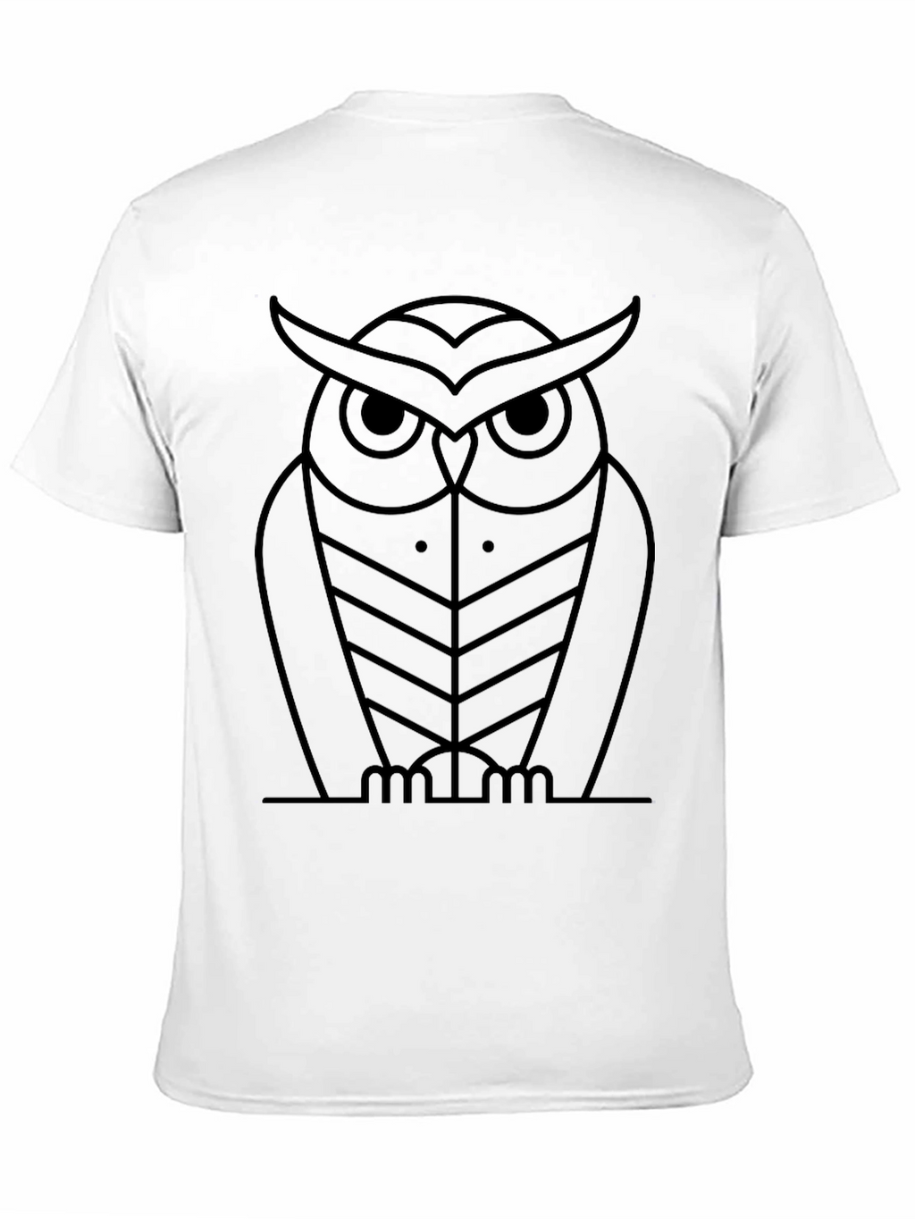 Modern Geometric Owl Graphic Black T-Shirt