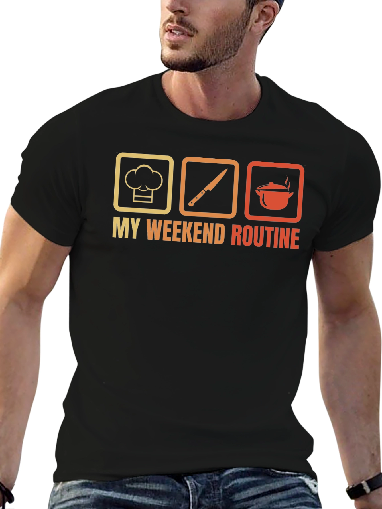 Chefs Weekend Routine Graphic Tee - Black