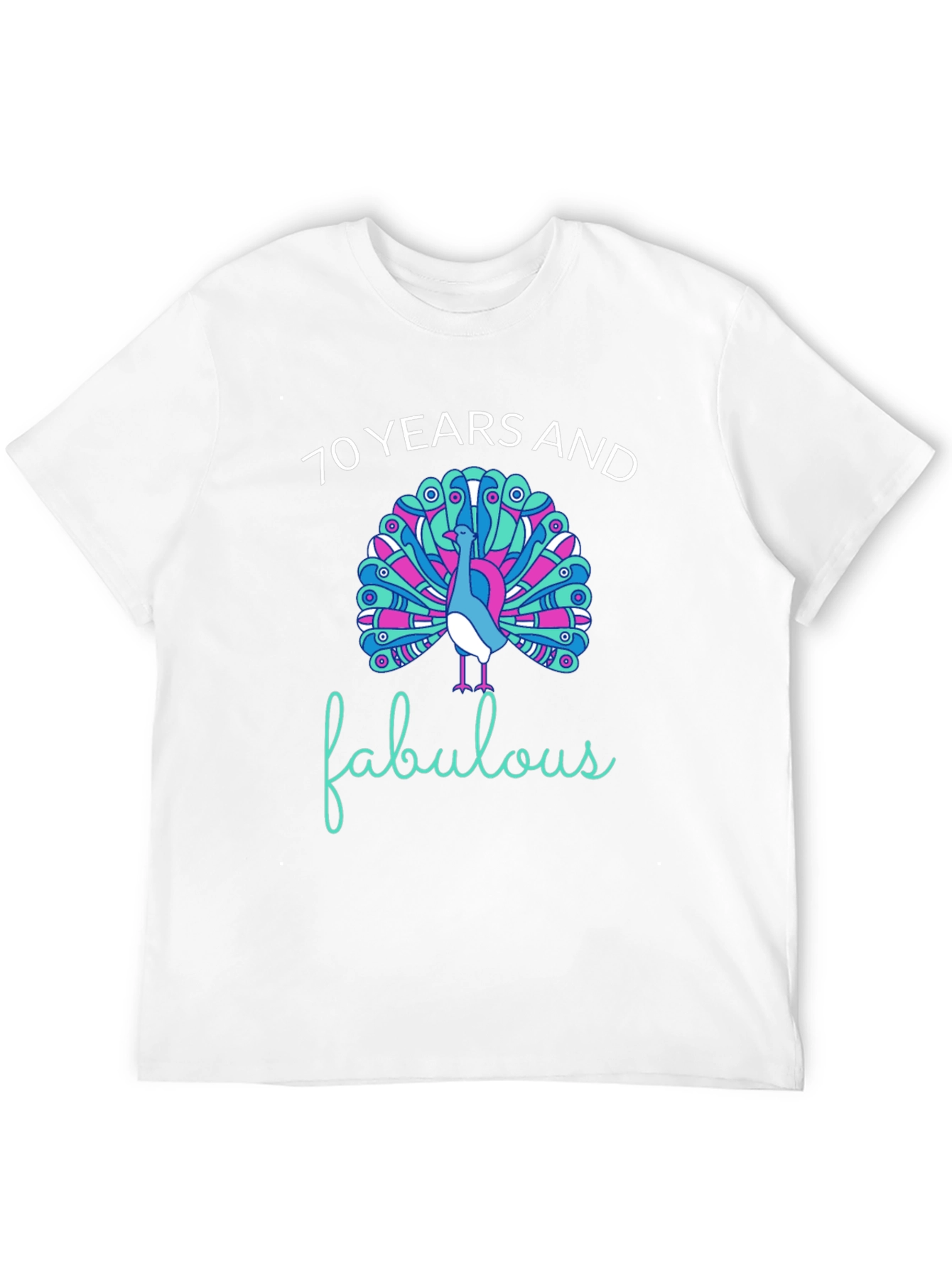 70 Years and Fabulous Peacock Graphic Tee