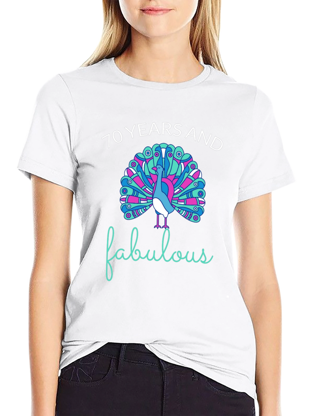 70 Years and Fabulous Peacock Graphic Tee