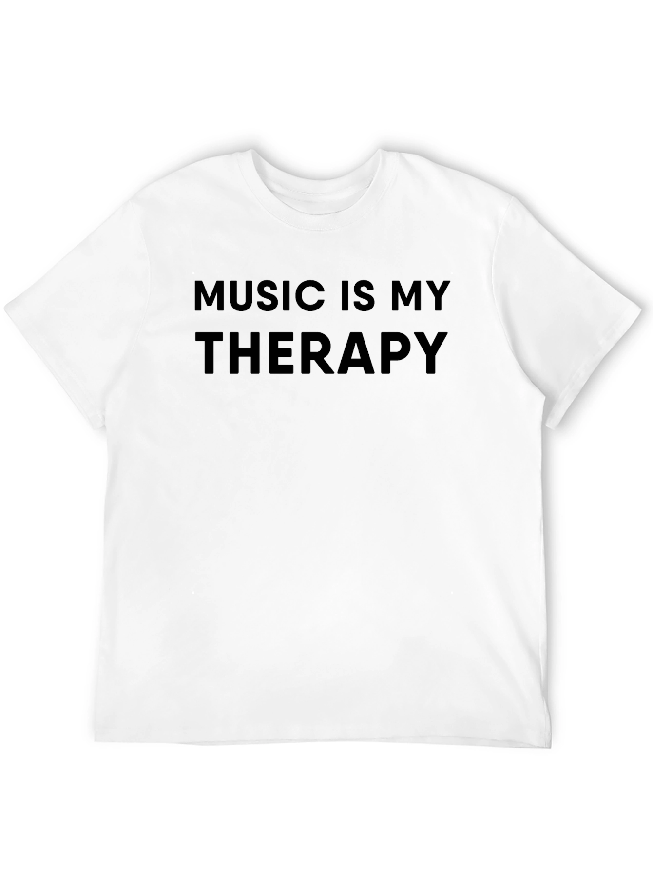 Music Is My Therapy Black T-Shirt
