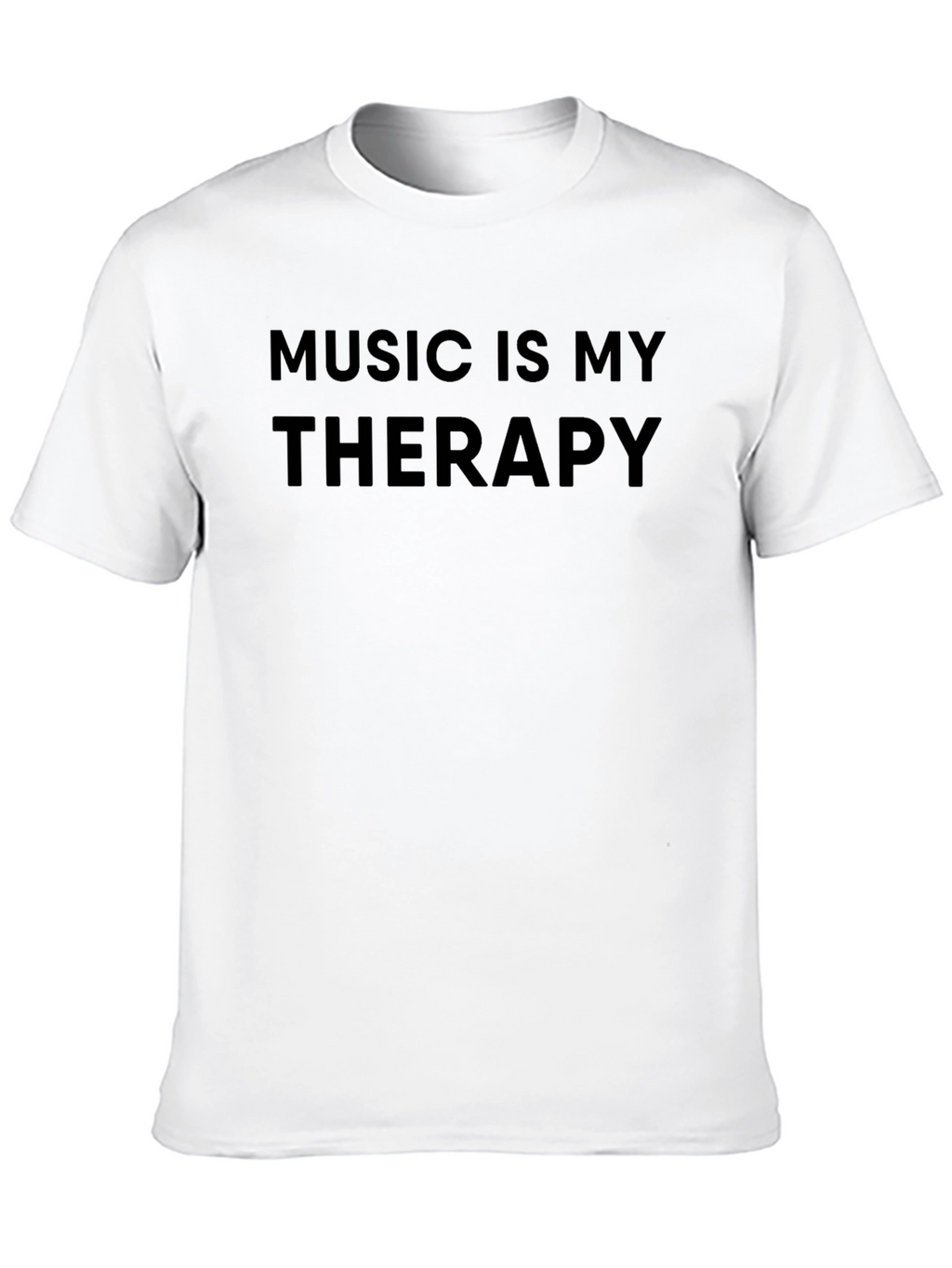 Music Is My Therapy Black T-Shirt