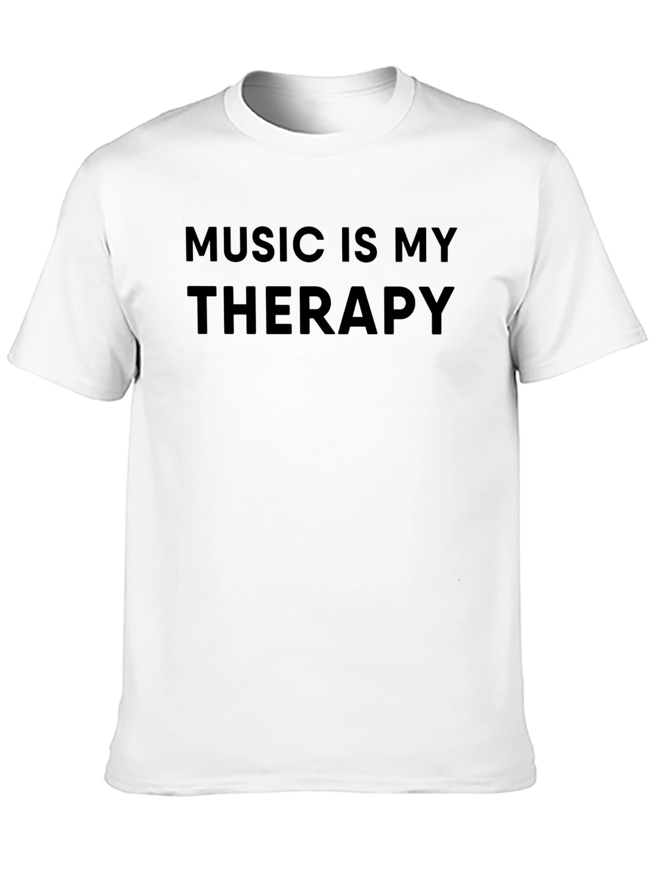 Music Is My Therapy Black T-Shirt