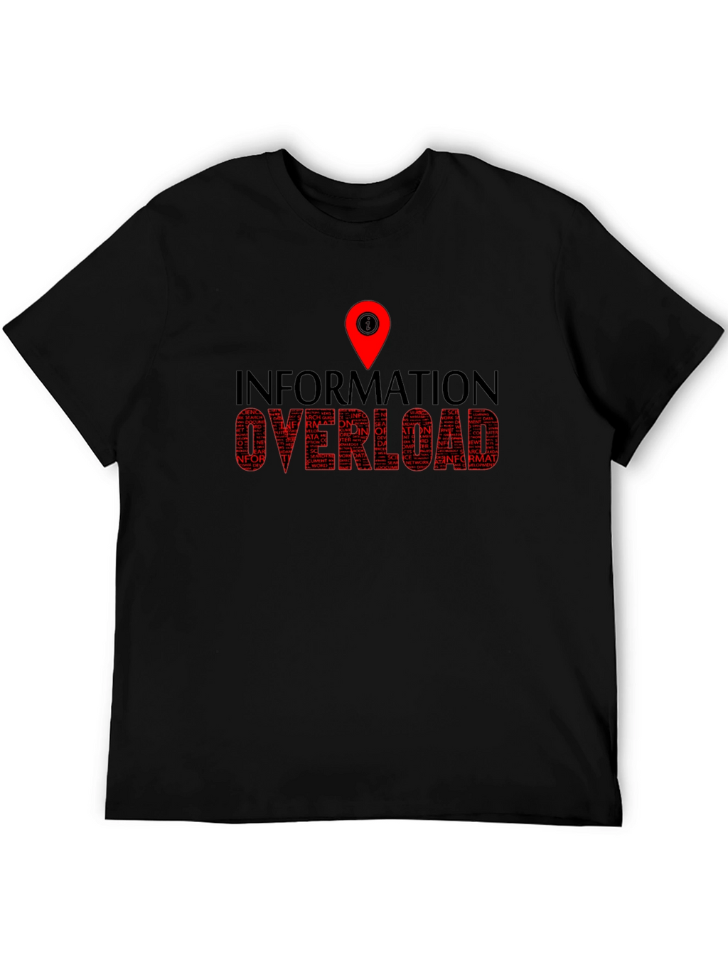 Information Overload Black Graphic T-Shirt