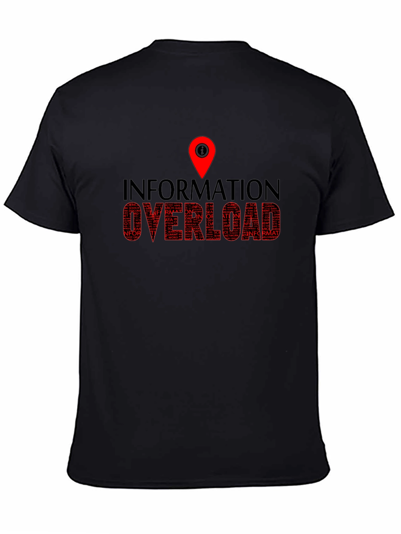 Information Overload Black Graphic T-Shirt