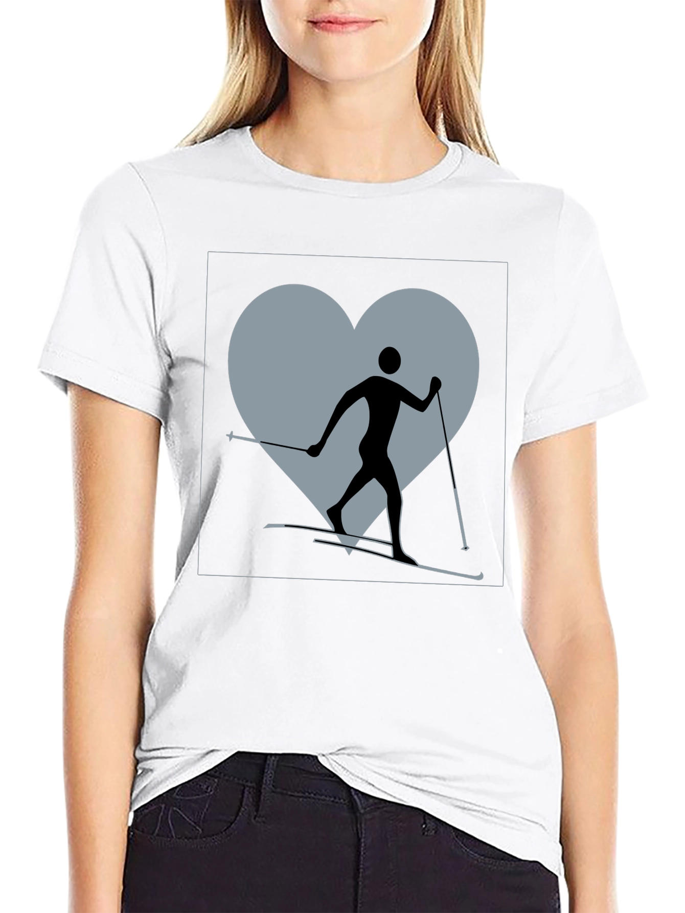 Cross Country Skiing Heart T-Shirt