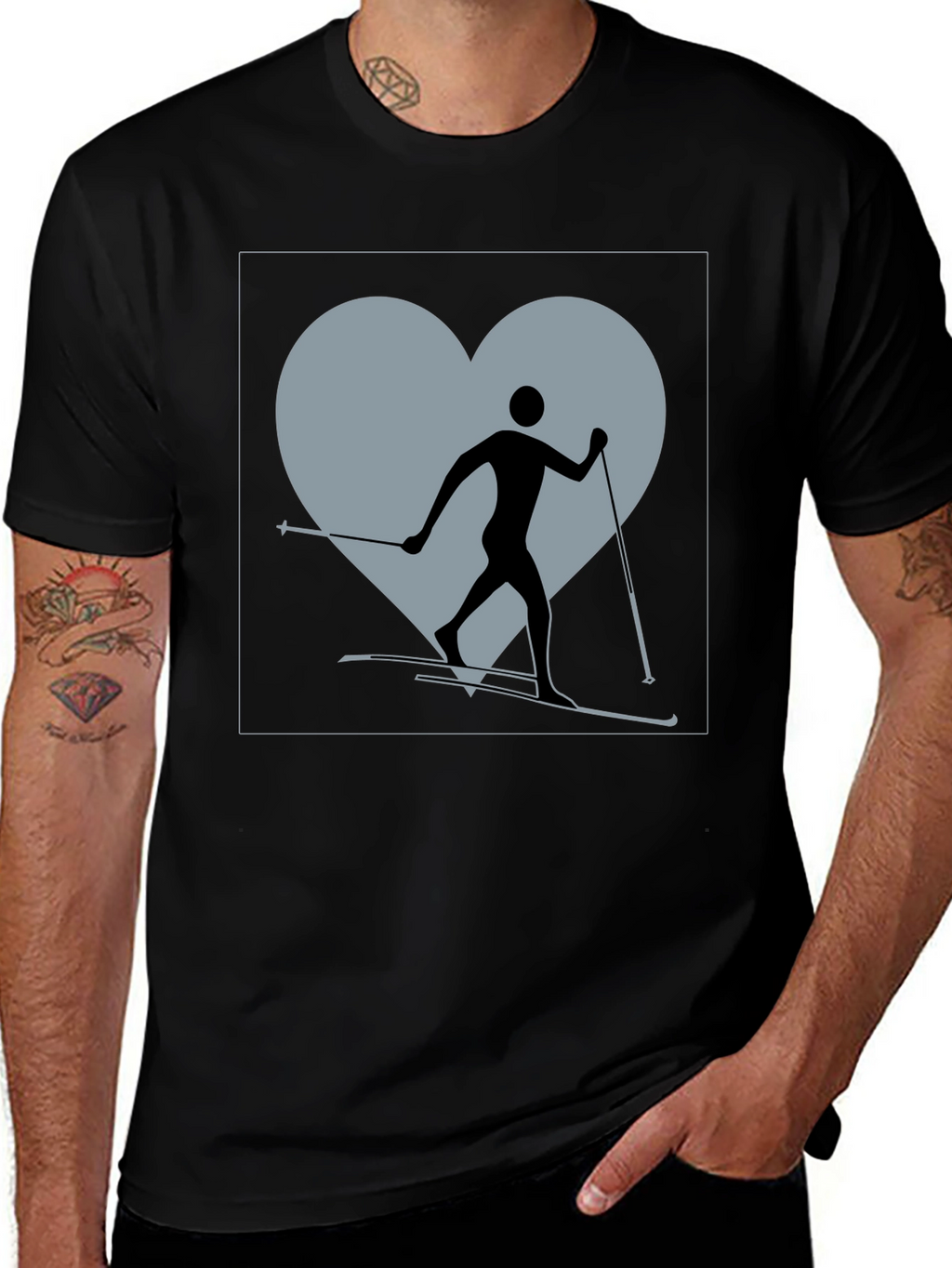 Cross Country Skiing Heart T-Shirt