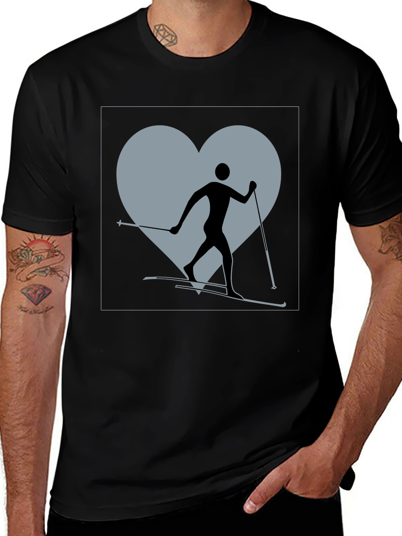 Cross Country Skiing Heart T-Shirt