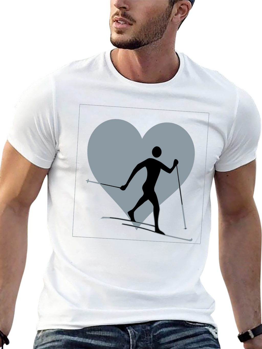 Cross Country Skiing Heart T-Shirt