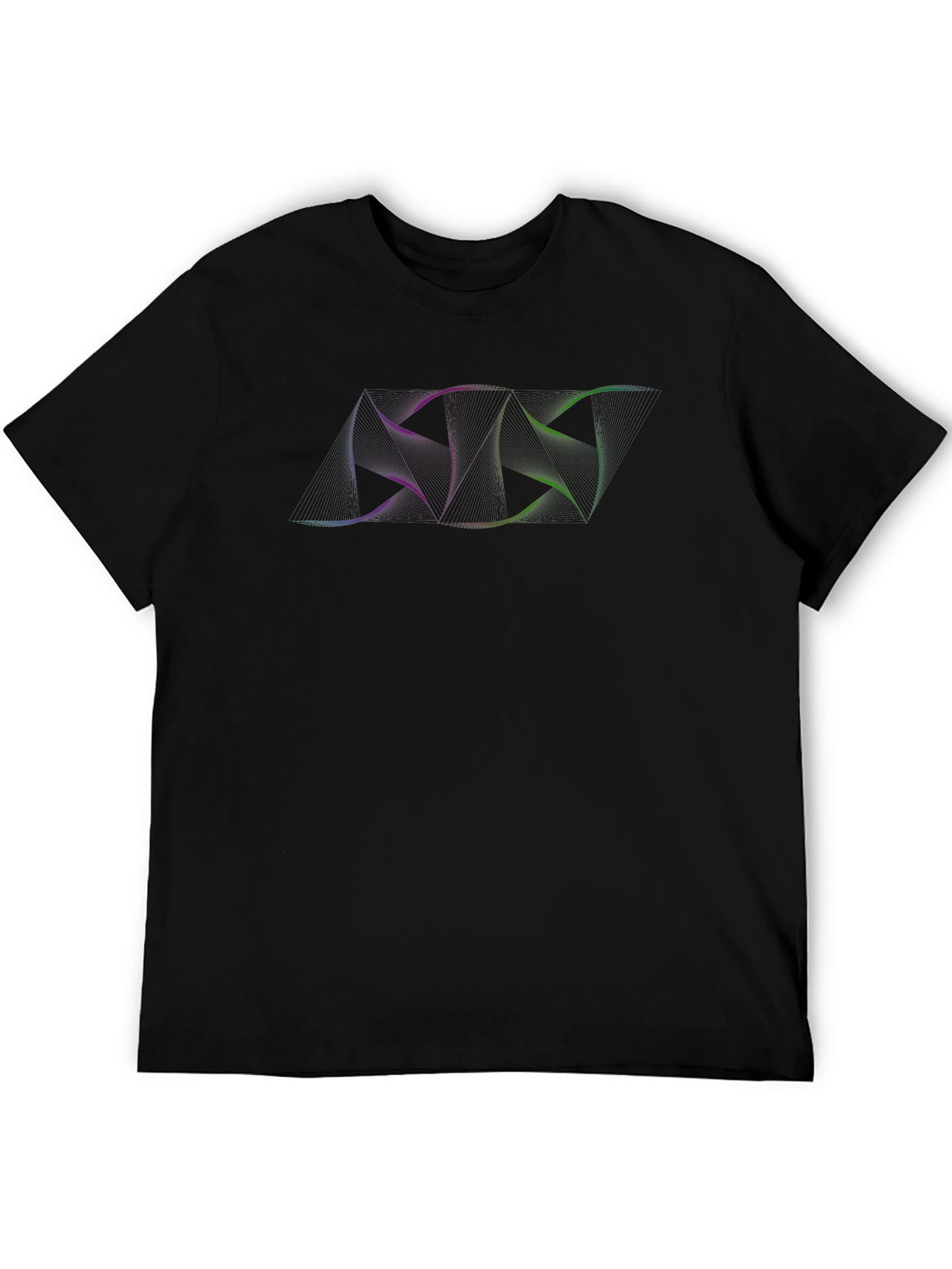 Mens Black T-Shirt with Abstract Graphic Design