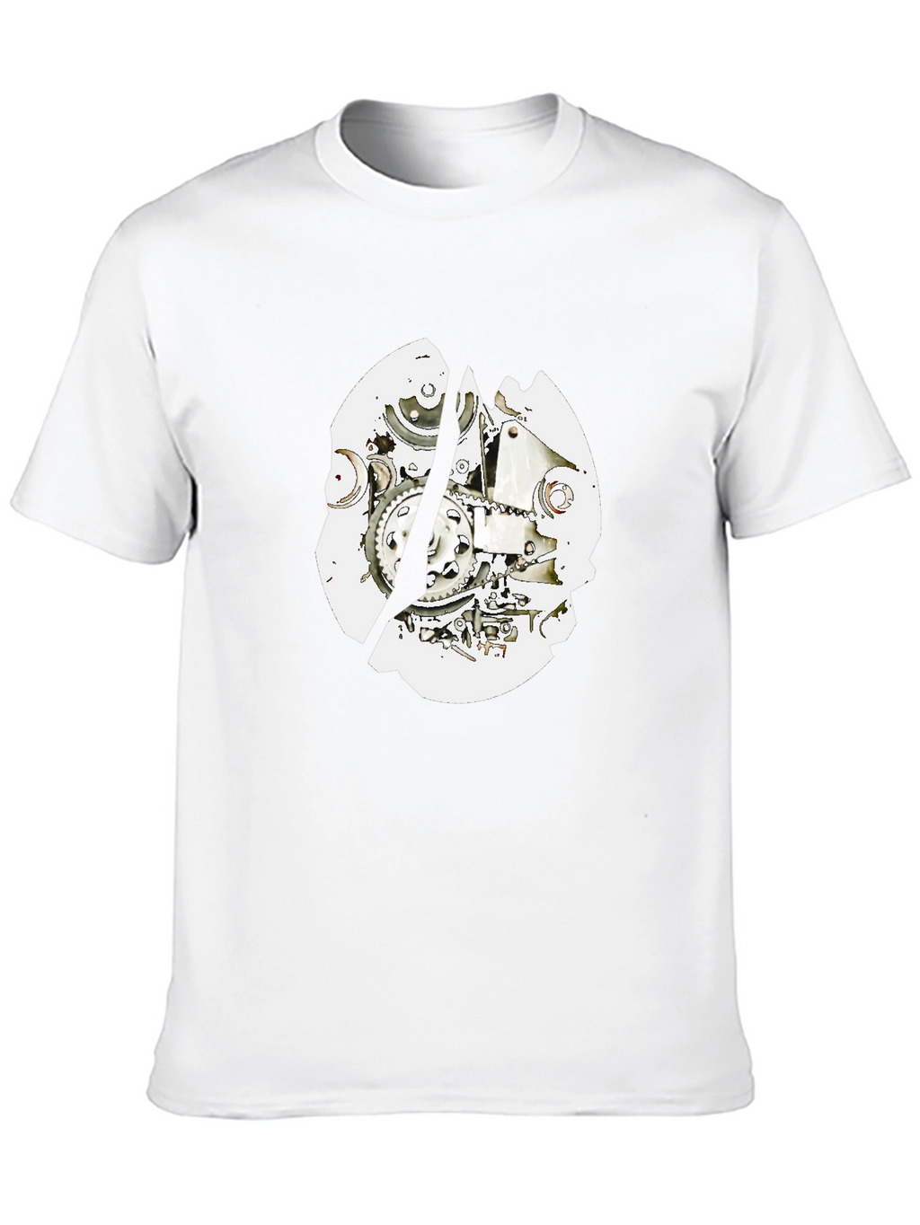 Black T-Shirt with Mechanical Gear Design