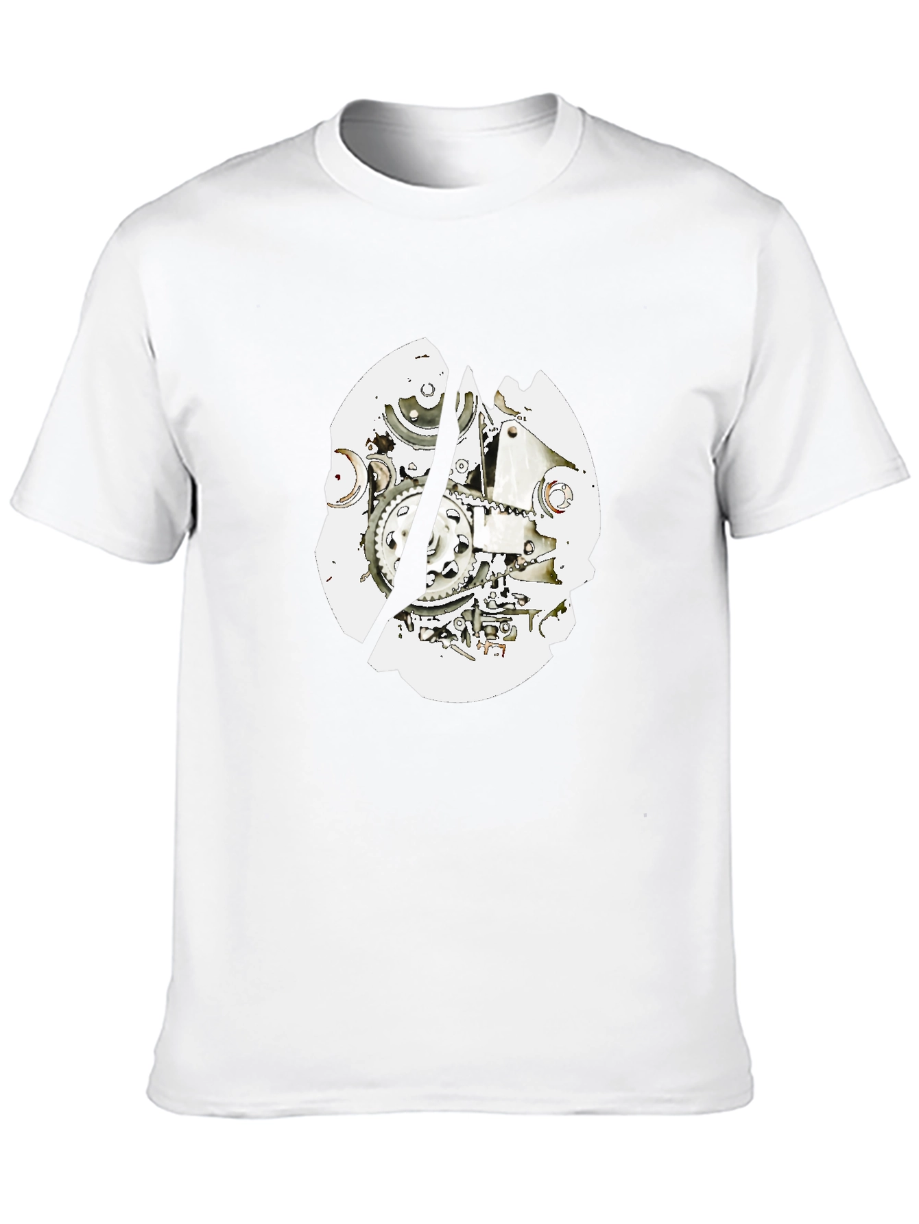 Black T-Shirt with Mechanical Gear Design