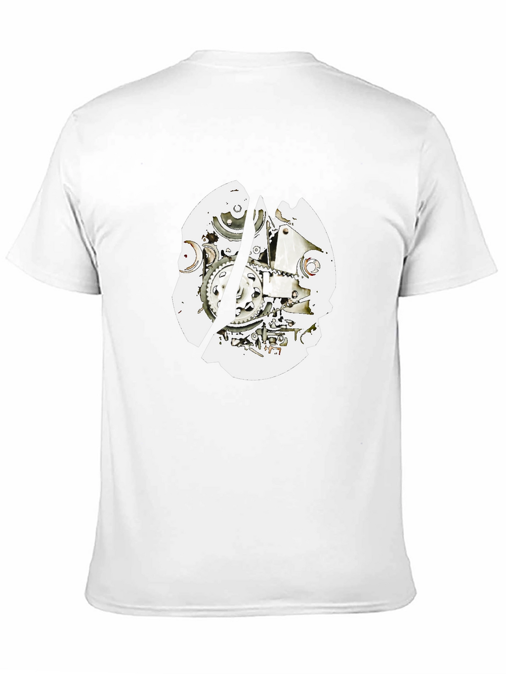 Black T-Shirt with Mechanical Gear Design