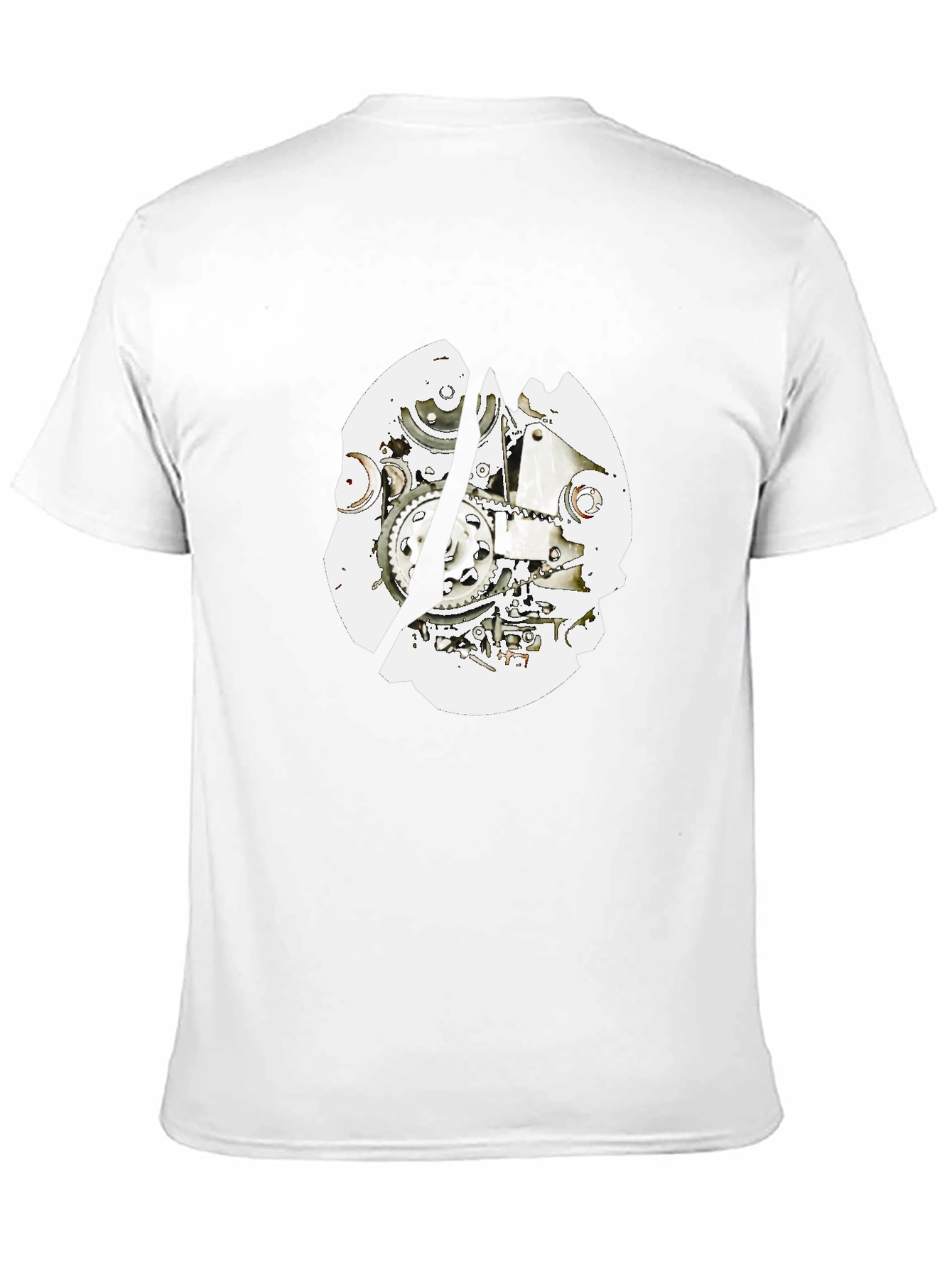 Black T-Shirt with Mechanical Gear Design
