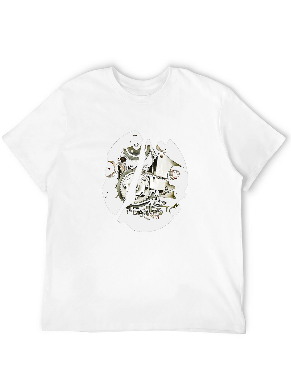 Black T-Shirt with Mechanical Gear Design
