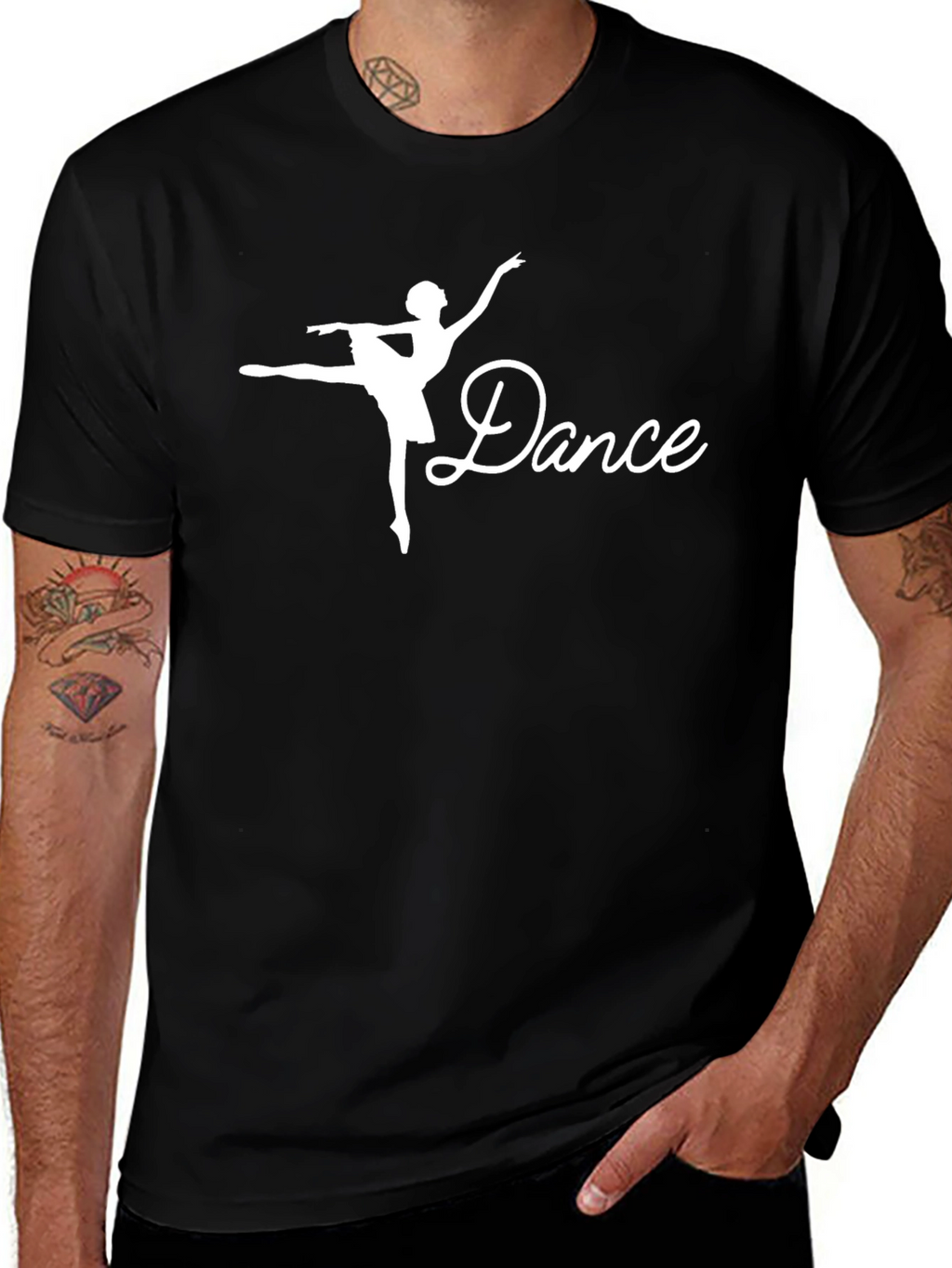 Dance Ballerina Graphic Black T-Shirt