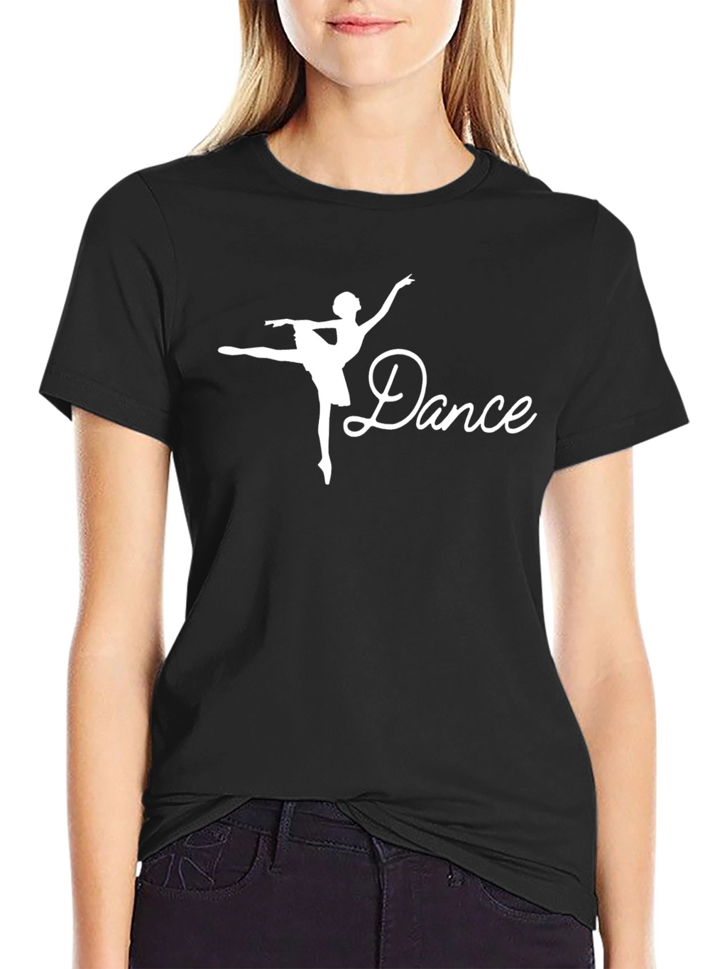 Dance Ballerina Graphic Black T-Shirt