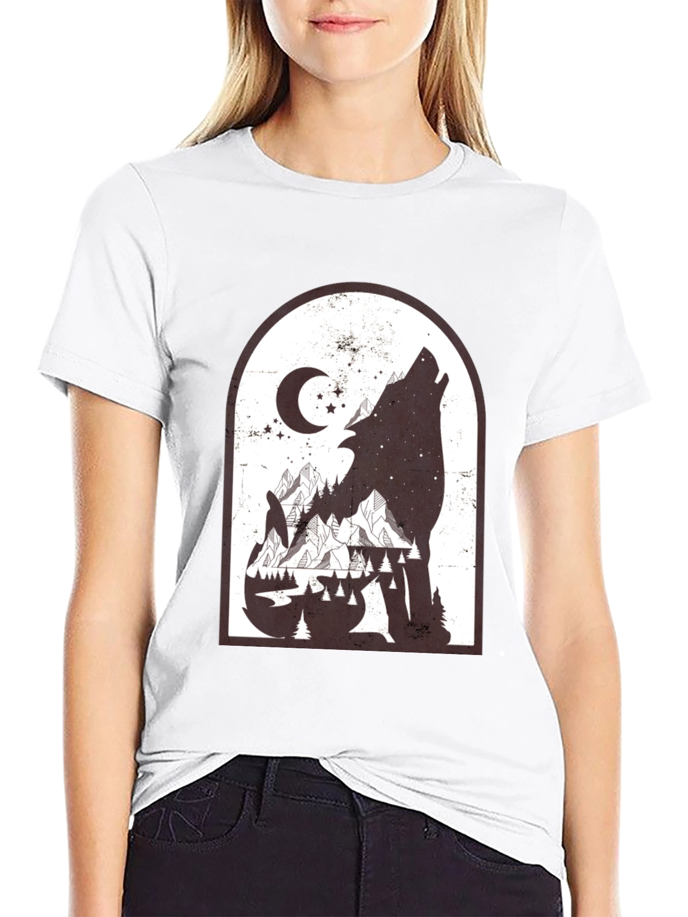Wolf Mountainscape Graphic Tee