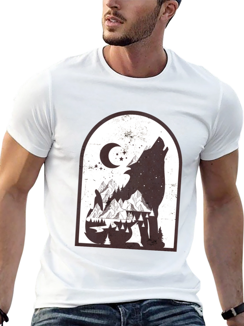 Wolf Mountainscape Graphic Tee