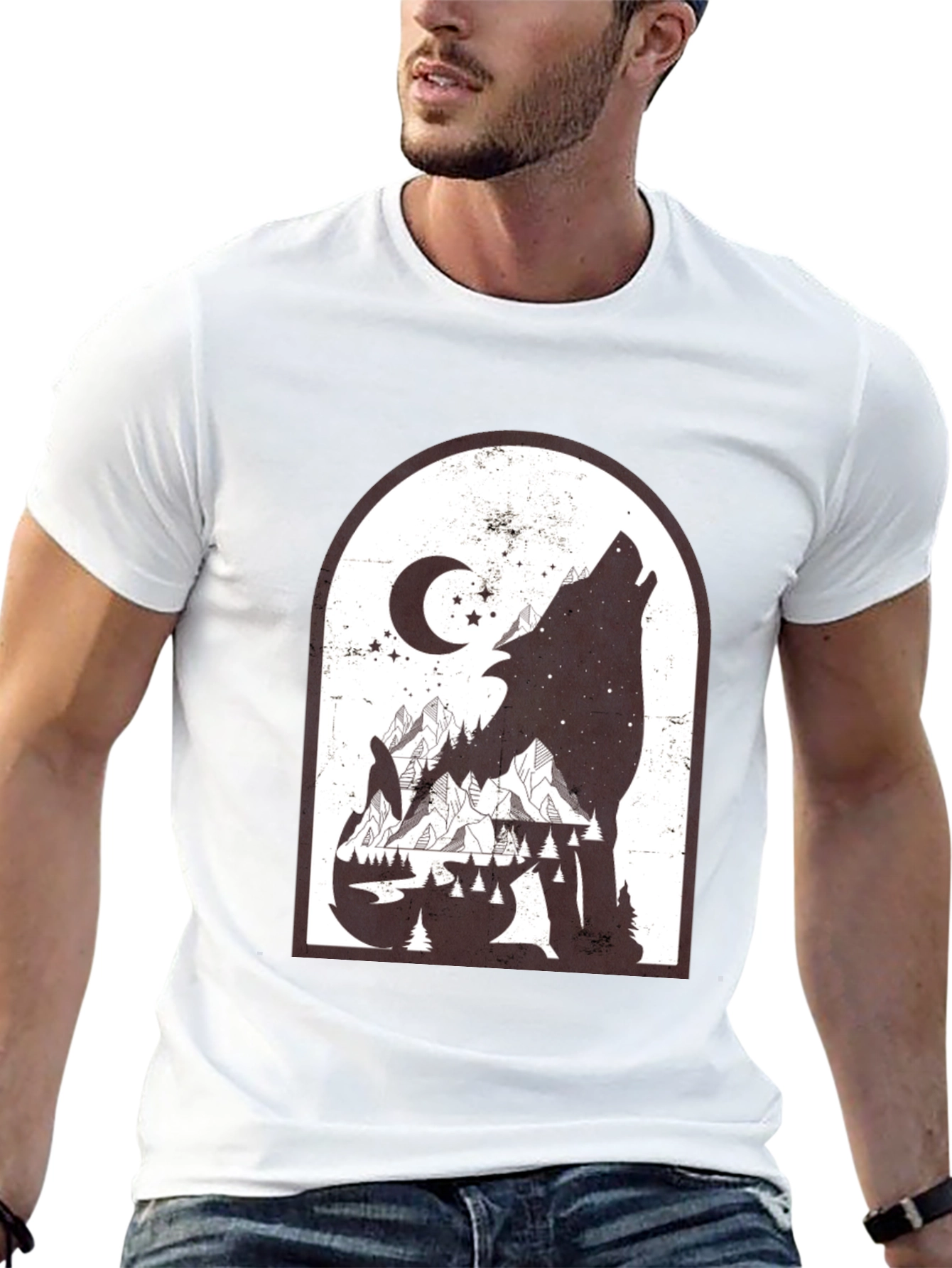 Wolf Mountainscape Graphic Tee