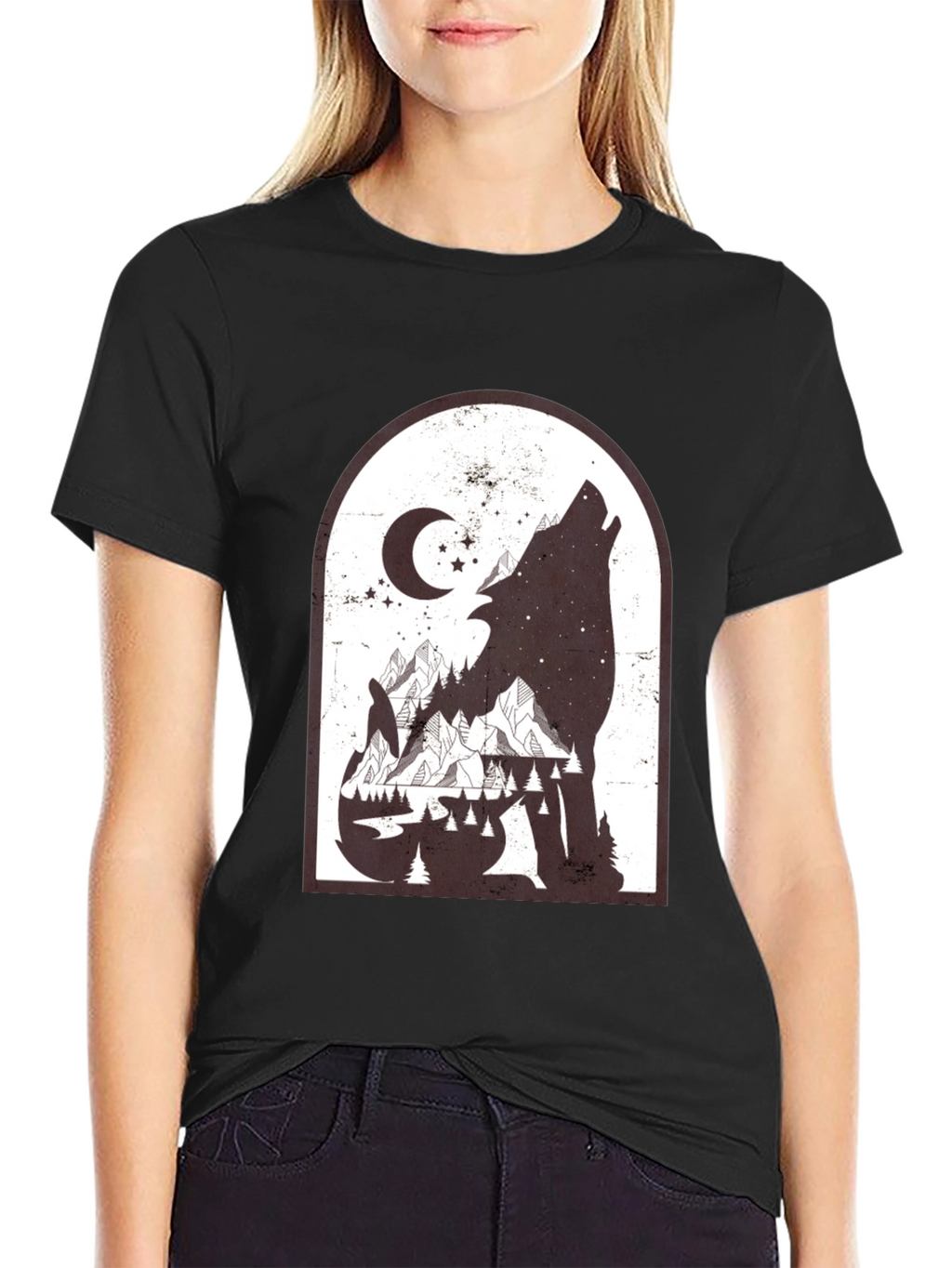 Wolf Mountainscape Graphic Tee
