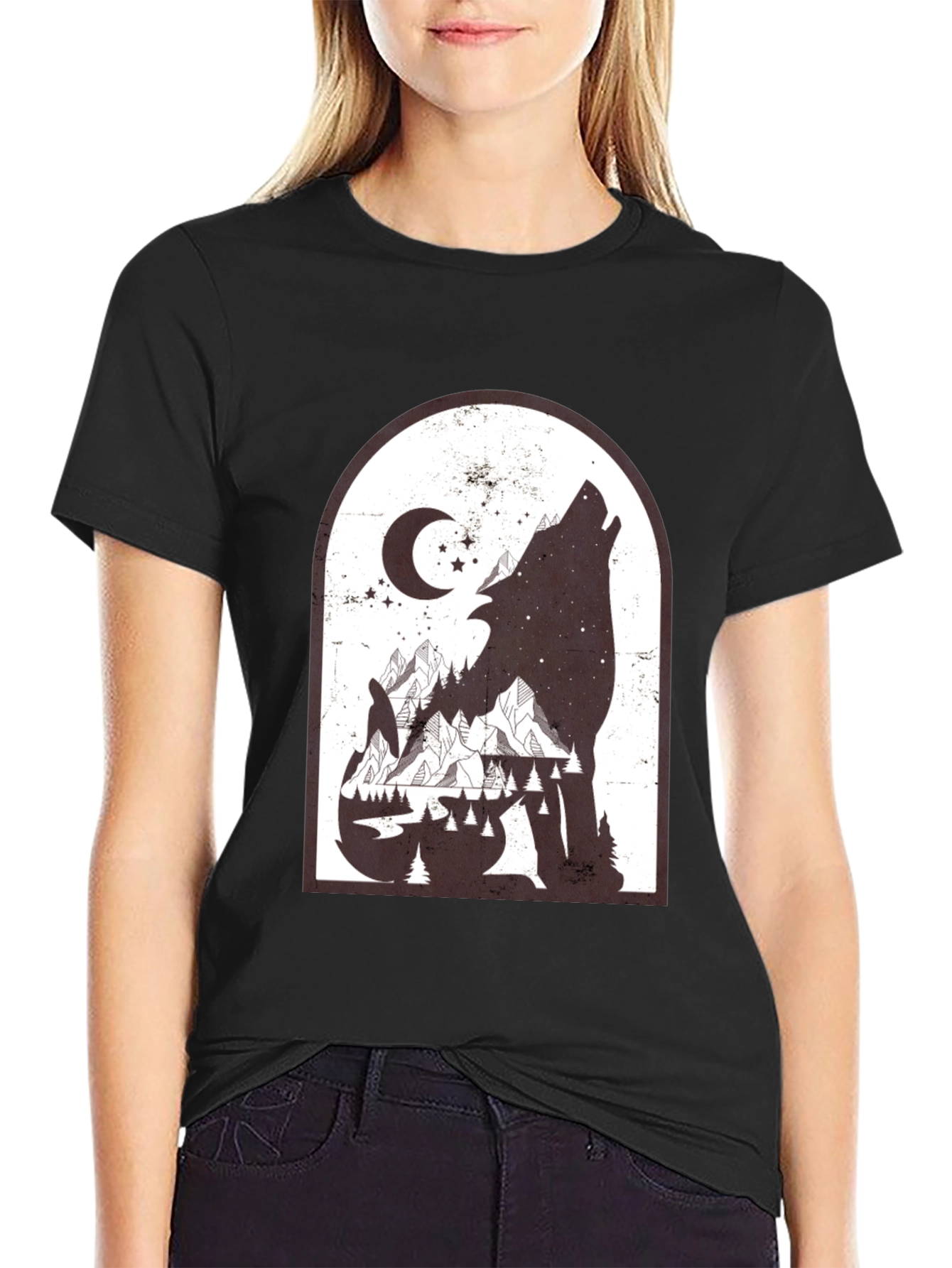 Wolf Mountainscape Graphic Tee